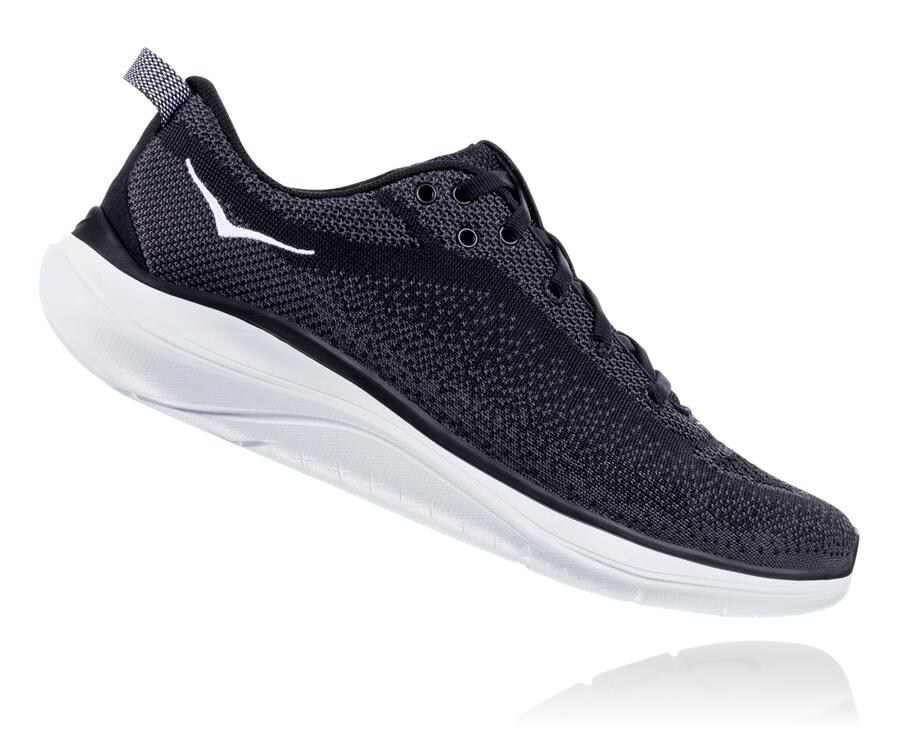 Running Shoes Mens - Hoka One One Hupana Flow - Black/White - UCQRJZX-18